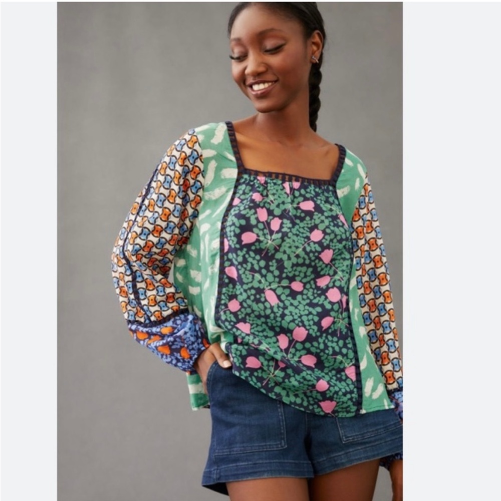 Maeve by Anthropologie printed blouse NWT